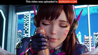ИИ выебал D.Va из Overwatch в разорванном костюме прямо на камеру