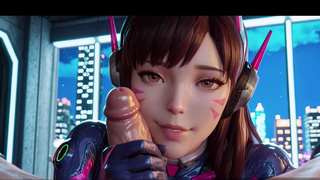 ИИ выебал D.Va из Overwatch в разорванном костюме прямо на камеру